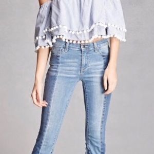 Two Tone Denim Skinny Jean